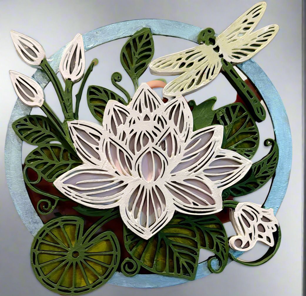 magnetic wood layered art